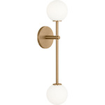 Sorelle Double Wall Sconce - Estate Brass / Opal Acid Etched