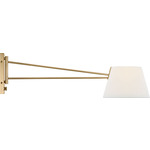 Hale Hardwired / Plug-in Wall Sconce - Estate Brass / White Linen