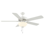 Dalton Ceiling Fan with Bowl Light - Matte White / Matte White / Vintage Oak