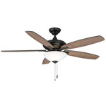 Modelo Ceiling Fan with Light - Matte Black / Vintage Oak