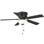 Frisco Flush Ceiling Fan with Light - Matte Black / Matte Black / Espresso