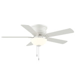Frisco Flush Ceiling Fan with Light - Matte White / Matte White / Vintage Oak