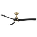 Droid Ceiling Fan with Light - Brushed Brass / Matte Black / Matte Black