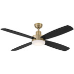 Aeris Ceiling Fan with Light - Brushed Brass / Matte Black