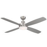 Aeris Job Ceiling Fan with Light - Stainless Steel / Silver