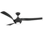 Kurve Smart Ceiling Fan with Light - Matte Black / Matte Black