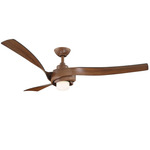 Kurve Smart Ceiling Fan with Light - Walnut / Walnut