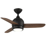 The Mini Ceiling Fan with Color-Select Light - Matte Black / Espresso