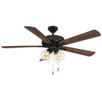 Pecos Ceiling Fan with Light - Matte Black / Matte Black / Espresso