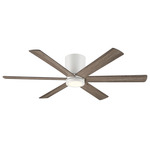 Coldwater Smart Ceiling Fan with Light - Matte White / Matte White / Vintage Oak