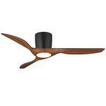 Delta Smart Ceiling Fan with Light - Matte Black / Walnut / Walnut