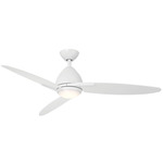 Atlas Ceiling Fan with Color-Select Light - Matte White / Matte White