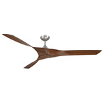 Willow Smart Outdoor Ceiling Fan with Light - Nickel / Walnut