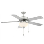 Dalton Outdoor Ceiling Fan with Bowl Light - Painted Brushed Nickel / Silver