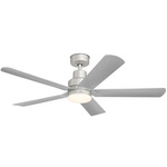 Vice Ceiling Fan with Color-Select Light - Painted Brushed Nickel / Silver