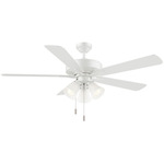 Dalton II Ceiling Fan with Light - Matte White / Matte White / Vintage Oak