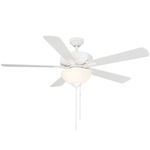 Dalton II Ceiling Fan with Bowl Light - Matte White / Matte White / Vintage Oak