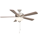 Dalton II Ceiling Fan with Bowl Light - Nickel / Vintage Oak / Dark Walnut