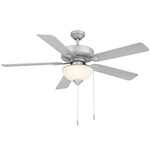 Dalton II Outdoor Ceiling Fan with Bowl Light - Painted Brushed Nickel / Silver