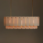 Veil Linear Pendant - Unlacquered Brass / Porcelain