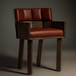 Carlton Dining Chair - Black Walnut / Wine Leather