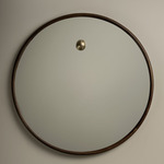 Knob Round Mirror - Black Walnut / Polished Brass