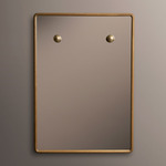 Knob Rectangular Mirror - White Oak / Polished Brass