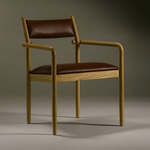 Lexington Armchair - White Oak / Dark Olive Leather