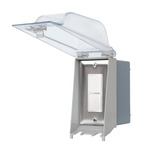 Outdoor Duplex Stack Switch w/ Cover & Gang Box for Heaters - Stainless Steel