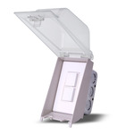 Outdoor Duplex Stack Switch w/ Cover & Gang Box for Heaters - White