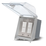 Outdoor Duplex Stack Switch w/ Cover & Gang Box for Heaters - Stainless Steel