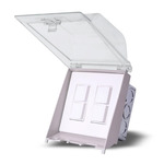 Outdoor Duplex Stack Switch w/ Cover & Gang Box for Heaters - White
