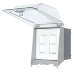 Outdoor Duplex Stack Switch w/ Cover & Gang Box for Heaters - White