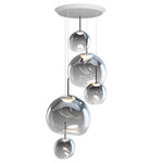 Melt Multi Light Pendant - White / Nickel