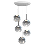 Melt Mini Multi Light Pendant - White / Nickel
