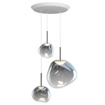 Melt Multi Light Pendant - White / Nickel