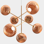 Whirl Large Chandelier - Copper / Copper Whirl