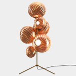 Whirl Floor Chandelier Lamp - Copper / Copper Whirl