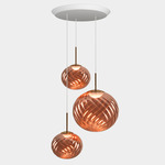 Whirl Multi Light Pendant - White / Copper Whirl