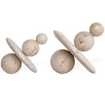 Quarried Indoor/Outdoor Stone Sculpture Set of 2 - Natural