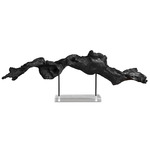 Charred Timber Sculpture - Black / Clear