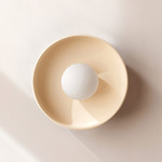 Ceramic Disc Orb Surface Mount - Overstock - Pewter Canopy / White Clay Shade