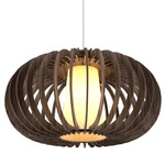 Stecche Di Legno Oval Pendant - Overstock - American Walnut