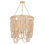 Santorini Chandelier - Vintage Gold Leaf / Coco Beads