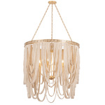 Santorini Chandelier - Vintage Gold Leaf / Coco Beads