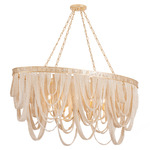 Santorini Linear Pendant - Vintage Gold Leaf / Coco Beads