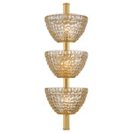 Davos Tall Wall Light - Vintage Brass / Champagne Piastre