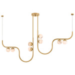 Avignon Linear Pendant - Vintage Brass / Luna Glass