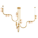 Avignon Chandelier - Vintage Brass / Luna Glass