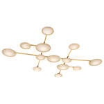 Goshenite Wall / Ceiing Light - Vintage Brass / Alabaster